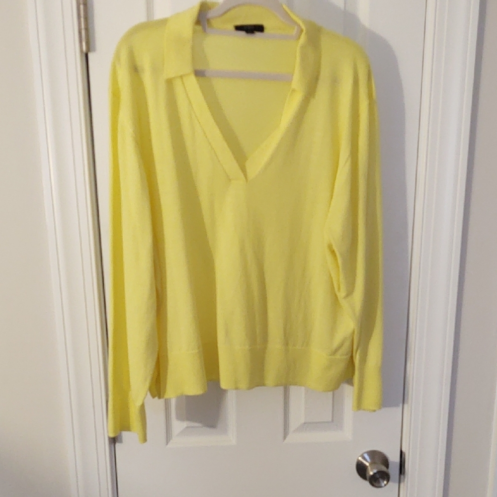 J. Crew Soft Yellow V-Neck Sweater